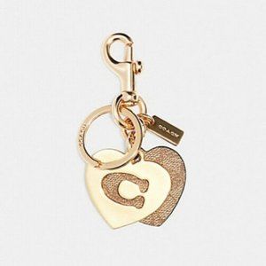 Coach Signature Heart Key Chain NWT